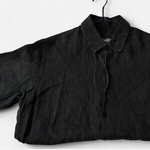 Jac+Jack Black Linen Short Sleeve Shirt